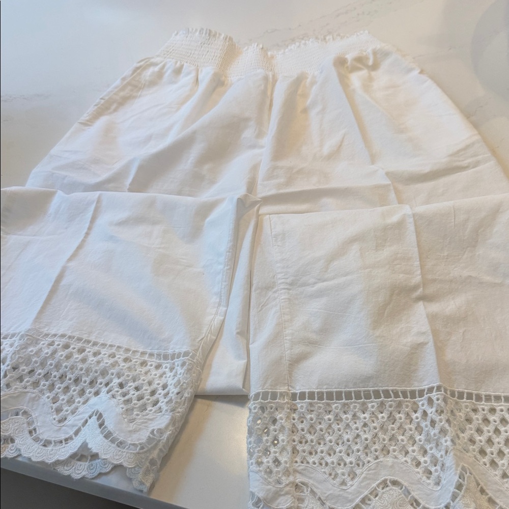 Rails White Lace Trim Boot Cut Pants